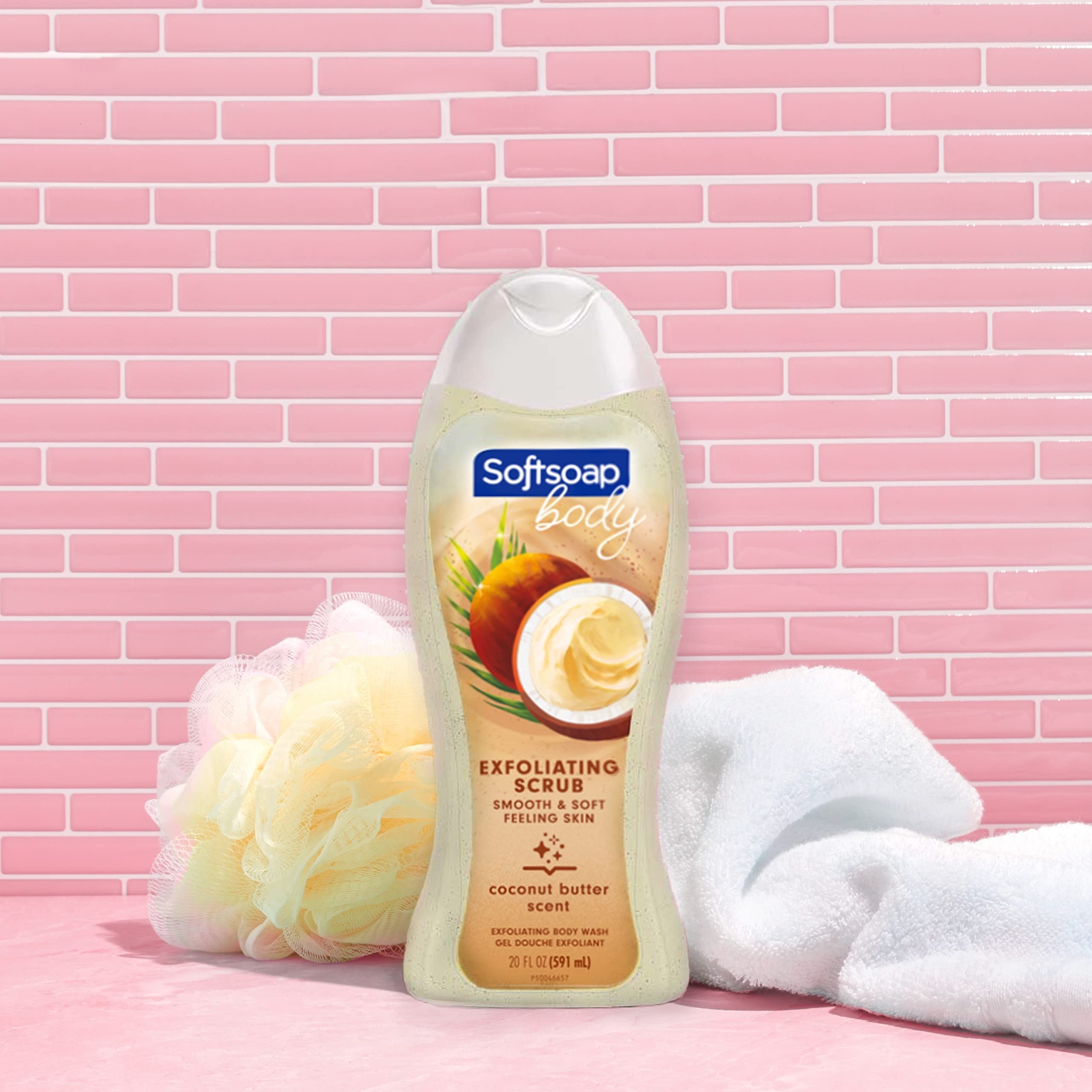 Softsoap Exfoliating Body Wash, Coconut Butter Scrub - 20 Fluid Ounce